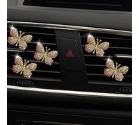 Odot 5 Pcs Butterfly Car Air Vent Clips Charm Air Freshener, Air Conditioning Outle Diffuser Decorations Car Interior Decor Accessories for Girls Women (5 Pcs, Purple)