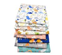 Odot 8 pcs Fat Quarters Fabric Bundles, Cartoon DIY Textile Fabric Sheets for Craft Soft Thick Material for Sewing Patchwork Crafting Multi-Colour Cotton Material (Dinosaurs,40x50cm)