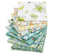 Odot 8 pcs Fat Quarters Fabric Bundles, DIY Textile Fabric Sheets for Craft Soft Thick Material for Sewing Patchwork Crafting Multi-Colour Cotton Material for Home Décor (Blue Pattern,50x50cm)