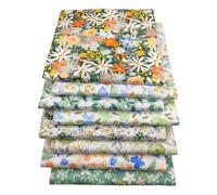 Odot 8 pcs Fat Quarters Fabric Bundles, DIY Textile Fabric Sheets for Craft Soft Thick Material for Sewing Patchwork Crafting Multi-Colour Cotton Material for Home Décor (Green,50x50cm)