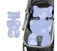 Odot Baby Pushchair Seat Liners, Universal Summer Stroller Seat Soft Comforts Ice Pushchair Liners Washable Pram Seat for Buggy Pushchair and Car Seat (33x65cm,Blue Whale)