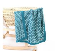 Odot Baby Soft Knit Pure Blanket for Boys and Girls One Size, Toddler Warm Swaddle Sleeping Square Throw Blankets Knitted Unisex Patterns Pram Cot Bed Textured Sleep Blanket (95 * 75cm,Dark Green)