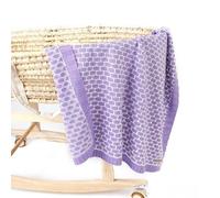 Odot Baby Soft Knit Pure Blanket for Boys and Girls One Size, Toddler Warm Swaddle Sleeping Square Throw Blankets Knitted Unisex Patterns Pram Cot Bed Textured Sleep Blanket (95 * 75cm,Light Purple)