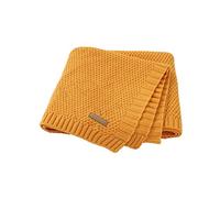 Odot Baby Soft Knit Pure Blanket for Boys and Girls, Toddler Warm Swaddle Sleeping Square Throw Blankets Knitted Unisex Patterns Pram Cot Bed Textured Sleep Blanket (80x100cm,Yellow)