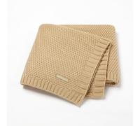 Odot Baby Soft Knit Pure Blanket for Boys and Girls, Toddler Warm Swaddle Sleeping Square Throw Blankets Knitted Unisex Patterns Pram Cot Bed Textured Sleep Blanket (80x100cm,Brown)