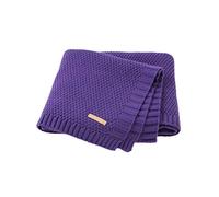 Odot Baby Soft Knit Pure Blanket for Boys and Girls, Toddler Warm Swaddle Sleeping Square Throw Blankets Knitted Unisex Patterns Pram Cot Bed Textured Sleep Blanket (80x100cm,Dark purple)