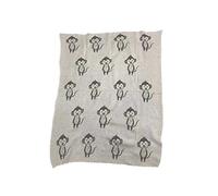 Odot Baby Soft Knit Pure Blanket for Boys and Girls, Toddler Warm Swaddle Sleeping Square Throw Blankets Knitted Unisex Patterns Pram Cot Bed Textured Sleep Blanket (90x110cm,Monkey)