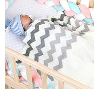 Odot Baby Soft Knit Pure Blanket for Boys Girls Geometric Wave, Toddler Warm Swaddle Sleeping Square Throw Blankets Knitted Patterns Pram Cot Bed Textured Sleep Blanket (102 * 76cm,Gray)
