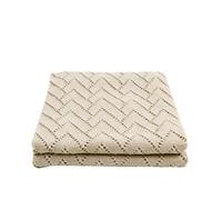 Odot Baby Soft Knit Pure Blanket for Boys Girls Hollow Shape, Toddler Warm Swaddle Sleeping Square Throw Blankets Knitted Patterns Pram Cot Bed Textured Sleep Blanket (100 * 80cm,Khaki)