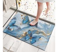 Odot Bath Mat Non Slip Washable Large Small, Diatomite Bath Mat Soft Bathroom Carpet Non Slip Quick Drying Bathroom Rugs Diatomaceous Absorbent for Toilet, Tub (Butterfly,80x120cm)