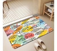 Odot Bath Mat Non Slip Washable Large Small (Marine animal 7,40x60cm)