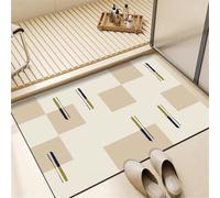 Odot Bath Mat Rubber Non-Slip Bottom Bathroom Mat Super Absorbent Floor Carpet Quick Drying Bath Carpet Washable Bathroom Accessory for Kitchen Toilet - Modern Simple (Khaki,v50x80cm)