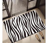Odot Bath Mat, Rubber Non-Slip Bottom Bathroom Mat, Super Absorbent Floor Mats, Quick Drying Bath Carpet, Bathroom Accessory for Home Kitchen Toilet -Gray Leave (Zebra Print,40x60cm)