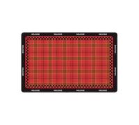 Odot Bath Mat, Simple Plaid Print Rubber Non-Slip Bottom Bathroom Mat, Super Absorbent Floor Mats, Quick Drying Bath Carpet, Washable Bathroom Accessory for Kitchen Toilet (Red 1,80x120cm)