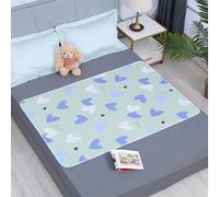 Odot Bed Protectors for Reusable Incontinence Pad, Waterproof Mattress Protector Bedwetting Absorbent Non Slip Bed Wetting Sheets for Kids Adults, Single Double King Size (Cyan Color,80x120cm)