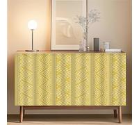 Odot Cabinet Curtains, Simple Design Hanging Doorway Noren, No Drill Curtains Under the Sink, Dust-Proof Privacy Short Drapes for Shoe Shelf Kitchen Closet Storage Room (Yellow,100x70cm)
