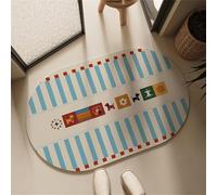 Odot Cartoon Color Blocks Bath Mat, Rubber Non-Slip Bottom Bathroom Mat, Super Absorbent Floor Mats, Quick Drying Bath Carpet, Washable Bathroom Accessory for Home Kitchen Toilet (Colorful 7,60x90cm)