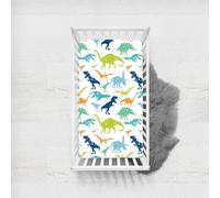 Odot Cartoon Dinosaur Cot Bed Fitted Sheets, Toddler & Baby Bed Sheets, Microfiber Mattress Protector, Cozy Lightweight Bedside Cribs Bassinet Sheets for Boy and Girl (90x140cm,Dinosaur B)