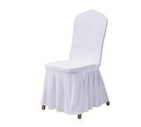 Odot Chair Covers, Elastic Dining Chairs, Seat Covers Washable Removable, Fully Cover Skirt Dining Chair Covers, High Back Chair Cover for Wedding, Banquet (Set of 6,White)