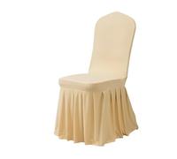 Odot Chair Covers, Elastic Dining Chairs, Seat Covers Washable Removable, Fully Cover Skirt Dining Chair Covers, High Back Chair Cover for Wedding, Banquet (Set of 6,Champagne)