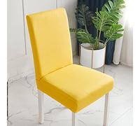Odot Chair Covers, Elastic Dining Chairs Set of 2/4/6, Seat Covers Washable Removable, Extensible Dining Chair Covers, High Back Chair Cover for Hotel, Home (Set of 4,Yellow)