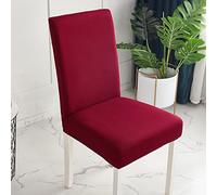 Odot Chair Covers, Elastic Dining Chairs Set of 2/4/6, Seat Covers Washable Removable, Extensible Dining Chair Covers, High Back Chair Cover for Hotel, Home (Set of 2,Burgundy red)