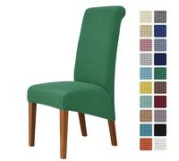 Odot Chair Covers Set of 2/4/6, Elastic Dining Chairs Seat Covers Washable Removable Dining Chair Covers Thicken Corn Velvet High Back Stretch Chair Cover for Restaurant (Set of 6,Dark Green)