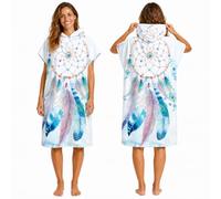 Odot Changing Robe hooded, Large Beach Towel Hooded Poncho Compact Light Weight Blanket with hood for Surfing Swimming Wetsuit Adult Woman & Man (75x110cm,Feather)