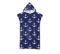 Odot Changing Robe hooded, Large Beach Towel Hooded Poncho Compact Light Weight Blanket with hood for Surfing Swimming Wetsuit Adult Woman & Man (75x110cm,Blue)