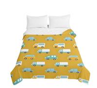 Odot Children Bedspread Throw Single Double Super King Size Quilted Soft Microfiber Lightweight Car pattern Bedspreads Quilt Coverlet All Season Bedding (Ginger,200x230cm)