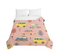 Odot Children Bedspread Throw Single Double Super King Size Quilted Soft Microfiber Lightweight Car pattern Bedspreads Quilt Coverlet All Season Bedding (Pink,200x230cm)