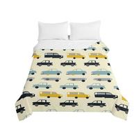 Odot Children Bedspread Throw Single Double Super King Size Quilted Soft Microfiber Lightweight Car pattern Bedspreads Quilt Coverlet All Season Bedding (Light Yellow,230x260cm)
