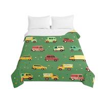 Odot Children Bedspread Throw Single Double Super King Size Quilted Soft Microfiber Lightweight Car pattern Bedspreads Quilt Coverlet All Season Bedding (cartoon car 8,100x150cm)