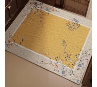 Odot Classic Dirt Trapper Door Mat Indoor, New Chinese Style Non-slip Doormats Inside, Entrance Mats Soft Floor Carpet Rug, Dog Doormat, Muddy Shoes & Paws, Bathroom, Kitchen (Yellow,40x60cm)