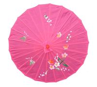 Odot Classic Satin Parasol Umbrella, Oil Paper Japanese Umbrella Wooden Handle Classical Peony Painting for Costumes Party Wedding Party Dancing Props Photography