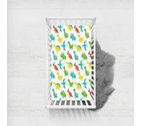 Odot Colorful Dinosaur Cot Bed Fitted Sheets, Toddler & Baby Bed Sheets, Microfiber Mattress Protector, Cozy Lightweight Bedside Cribs Bassinet Sheets for Boy and Girl (45x90cm,Cartoon 1)