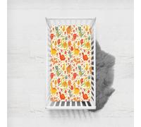 Odot Colorful Dinosaur Cot Bed Fitted Sheets, Toddler & Baby Bed Sheets, Microfiber Mattress Protector, Cozy Lightweight Bedside Cribs Bassinet Sheets for Boy and Girl (90x140cm,Yellow)