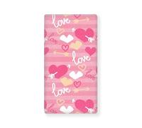 Odot Cot Bed Fitted Sheets 130x70cm, Love Heart Pattern Cot Bed Sheet Fitted Sheets for Cribs Baby Bed Sheets Soft Durable Bassinet Sheets Cot Bed Mattress Protector for Boy Girl (Pink Stripes)