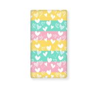 Odot Cot Bed Fitted Sheets 130x70cm, Love Heart Pattern Cot Bed Sheet Fitted Sheets for Cribs Baby Bed Sheets Soft Durable Bassinet Sheets Cot Bed Mattress Protector for Boy Girl (Stripes Print)