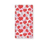 Odot Cot Bed Fitted Sheets 130x70cm, Love Heart Pattern Cot Bed Sheet Fitted Sheets for Cribs Baby Bed Sheets Soft Durable Bassinet Sheets Cot Bed Mattress Protector for Boy Girl (Red Love Heart)