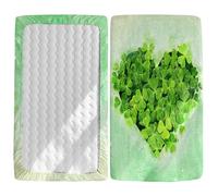 Odot Cot Bed Fitted Sheets, 3D Four Leaf Clover Pattern Moses Basket Fitted Sheet Crib Fitted Sheets Baby Bed Sheets Bassinet Sheets Cot Bed Mattress Protector (Romantic,70x140cm)