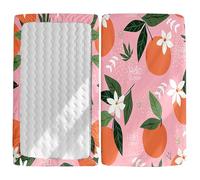 Odot Cot Bed Fitted Sheets, 3D Orange Tangerine Pattern Moses Basket Fitted Sheet Microfibre Crib Fitted Sheets Baby Bed Sheets Bassinet Sheets Cot Bed Mattress Protector (Fruit,40x90cm)