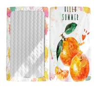 Odot Cot Bed Fitted Sheets, 3D Orange Tangerine Pattern Moses Basket Fitted Sheet Microfibre Crib Fitted Sheets Baby Bed Sheets Bassinet Sheets Cot Bed Mattress Protector (Watercolor,70x140cm)