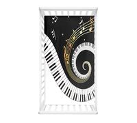 Odot Cot Bed Fitted Sheets, 3D Piano Keys Print Moses Basket Fitted Sheet Crib Fitted Sheets Soft Durable Baby Bed Sheets Bassinet Sheets Cot Bed Mattress Protector (90x55cm,Gold Musical Note)