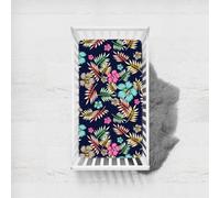 Odot Cot Bed Fitted Sheets, 3D Plants Flower Print Moses Basket Fitted Sheet Microfibre Crib Fitted Sheets Baby Bed Sheets Bassinet Sheets Cot Bed Mattress Protector (Colorful Flower,90x140cm)