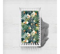 Odot Cot Bed Fitted Sheets, 3D Plants Flower Print Moses Basket Fitted Sheet Microfibre Crib Fitted Sheets Baby Bed Sheets Bassinet Sheets Cot Bed Mattress Protector (Monstera Leaves,65x95cm)