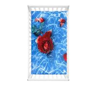 Odot Cot Bed Fitted Sheets, 3D Rose Flower Pattern Moses Basket Fitted Sheet Microfibre Crib Fitted Sheets Baby Bed Sheets Bassinet Sheets Cot Bed Mattress Protector (Red Petals,60x120cm)