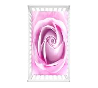 Odot Cot Bed Fitted Sheets, 3D Rose Flower Pattern Moses Basket Fitted Sheet Microfibre Crib Fitted Sheets Baby Bed Sheets Bassinet Sheets Cot Bed Mattress Protector (Light Purple,51x85cm)