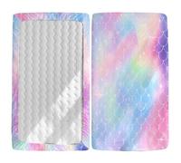 Odot Cot Bed Fitted Sheets, 3D Scales Print Cot Bed Sheet Fitted Sheets for Cribs Baby Bed Sheets Soft Bassinet Sheets Cot Bed Mattress Protector for Boy Girl (Colorful,75x30cm)