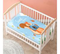 Odot Cot Bed Fitted Sheets, 3D Squirrel Pattern Moses Basket Fitted Sheet Microfibre Crib Fitted Sheets Baby Bed Sheets Bassinet Sheets Cot Bed Mattress Protector (Cute Squirrel,75x30cm)